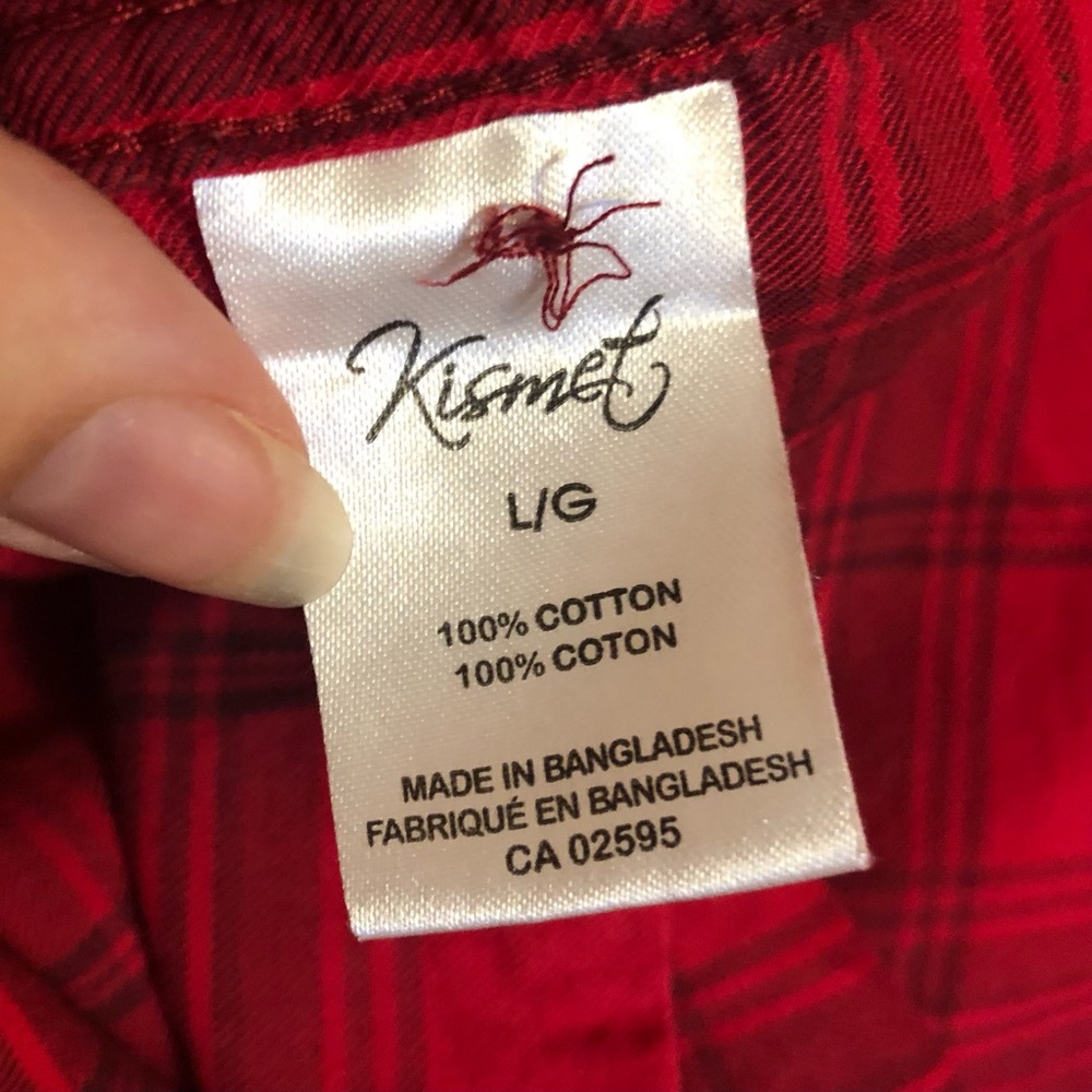 ✨2/$15-Kismet Red Plaid Button Up w. Hood - Picture 6 of 8